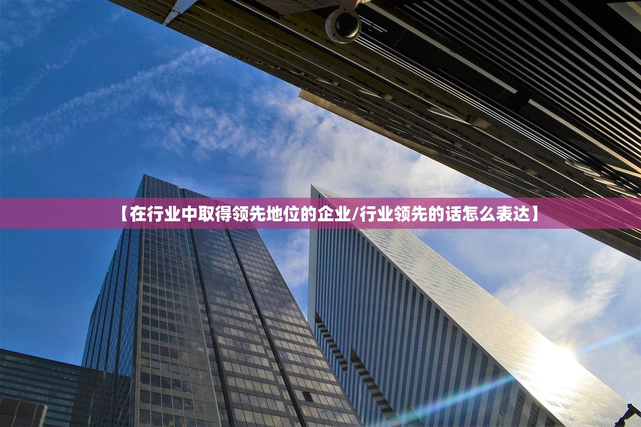 【在行业中取得领先地位的企业/行业领先的话怎么表达】